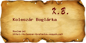 Koleszár Boglárka névjegykártya