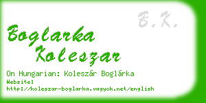boglarka koleszar business card